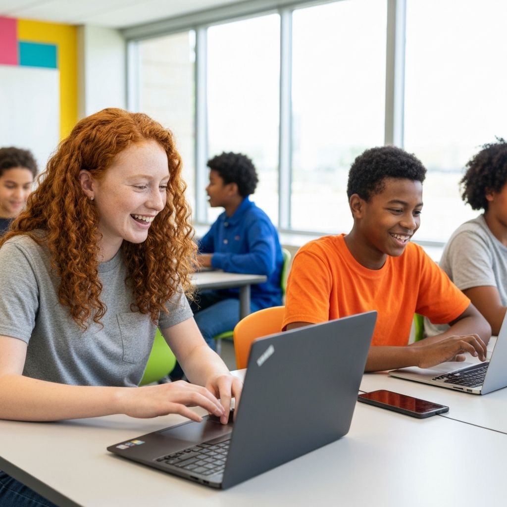 Students learning STEM online